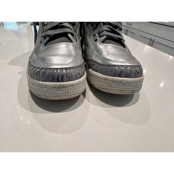 Nike Air Jordan 3 Youth Size Retro Premium HC GG Chrome Tin Man Cool Grey - Picture 2 of 7